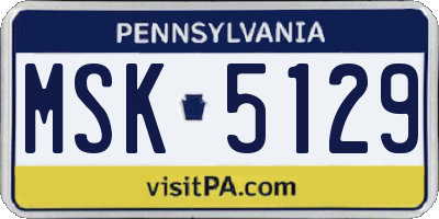 PA license plate MSK5129