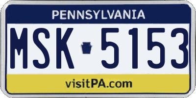 PA license plate MSK5153