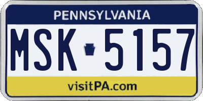 PA license plate MSK5157