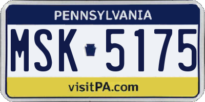 PA license plate MSK5175