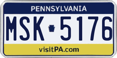 PA license plate MSK5176