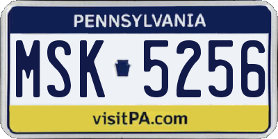 PA license plate MSK5256