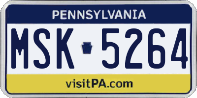 PA license plate MSK5264