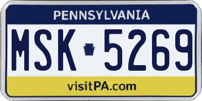 PA license plate MSK5269