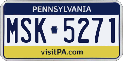 PA license plate MSK5271