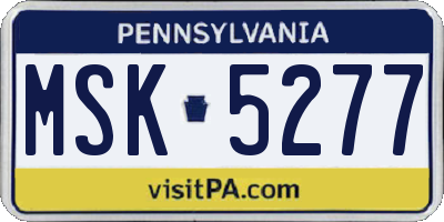 PA license plate MSK5277