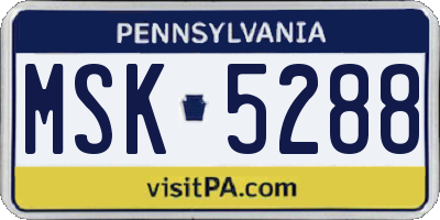 PA license plate MSK5288
