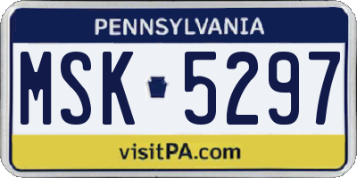 PA license plate MSK5297
