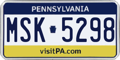 PA license plate MSK5298