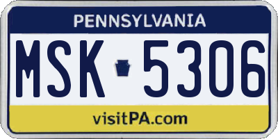 PA license plate MSK5306