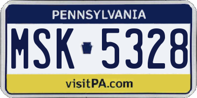 PA license plate MSK5328
