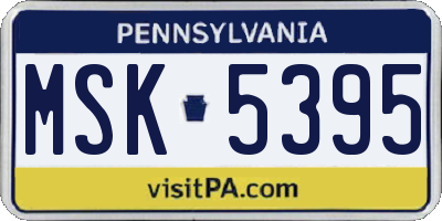 PA license plate MSK5395