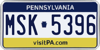 PA license plate MSK5396