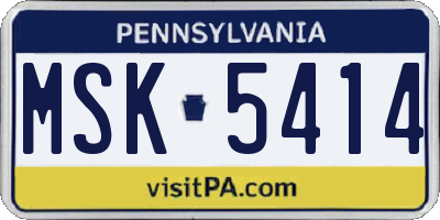 PA license plate MSK5414