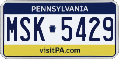 PA license plate MSK5429
