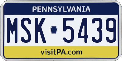 PA license plate MSK5439