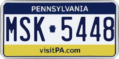 PA license plate MSK5448