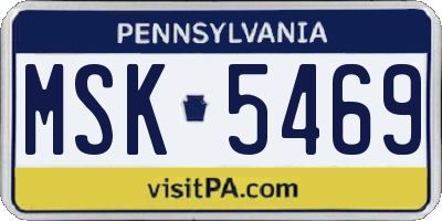 PA license plate MSK5469