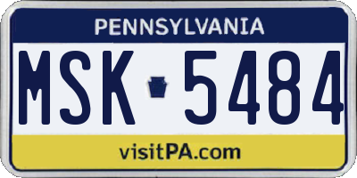 PA license plate MSK5484