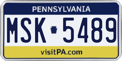 PA license plate MSK5489