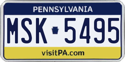 PA license plate MSK5495