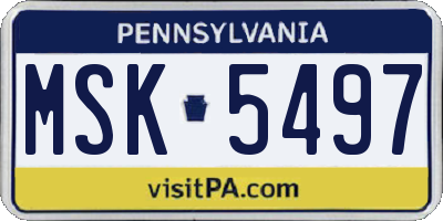 PA license plate MSK5497