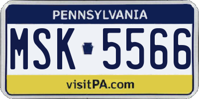 PA license plate MSK5566
