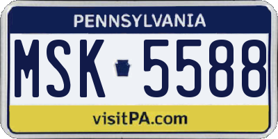 PA license plate MSK5588