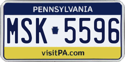 PA license plate MSK5596