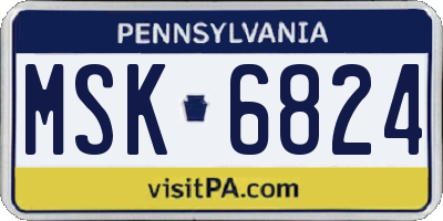 PA license plate MSK6824