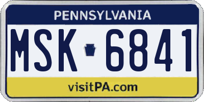 PA license plate MSK6841