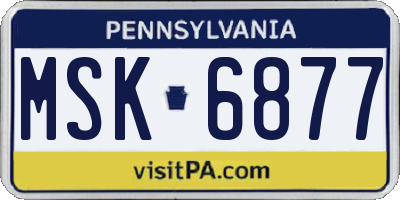 PA license plate MSK6877