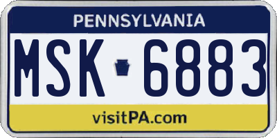 PA license plate MSK6883