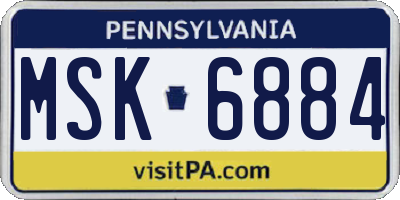 PA license plate MSK6884