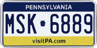 PA license plate MSK6889