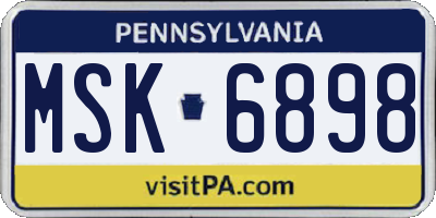 PA license plate MSK6898