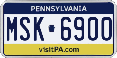 PA license plate MSK6900
