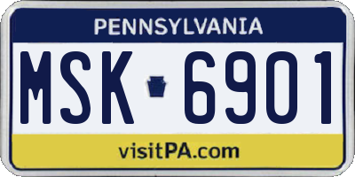 PA license plate MSK6901