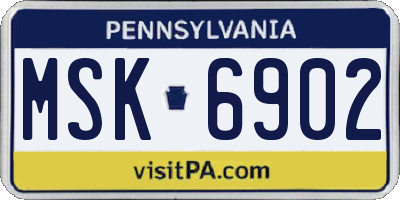 PA license plate MSK6902