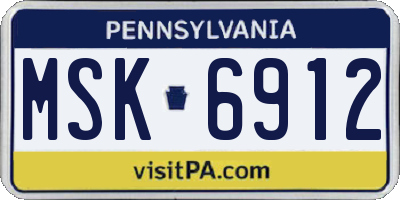 PA license plate MSK6912