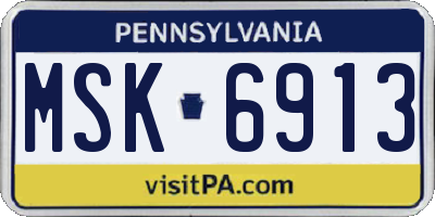 PA license plate MSK6913