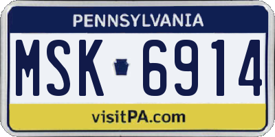 PA license plate MSK6914