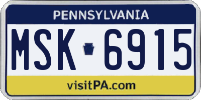 PA license plate MSK6915