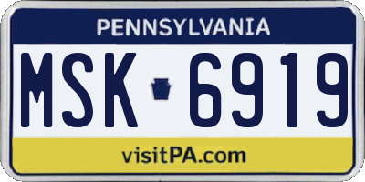 PA license plate MSK6919