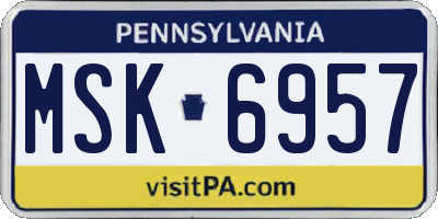PA license plate MSK6957