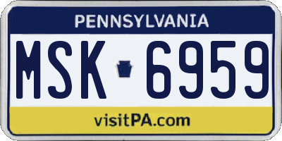 PA license plate MSK6959