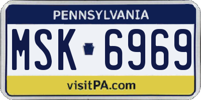 PA license plate MSK6969