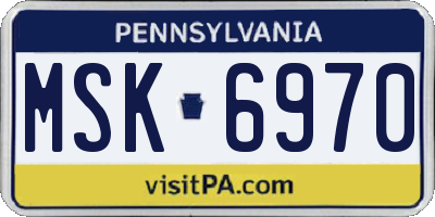 PA license plate MSK6970