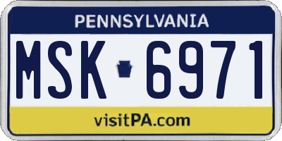 PA license plate MSK6971