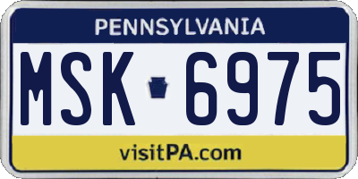 PA license plate MSK6975